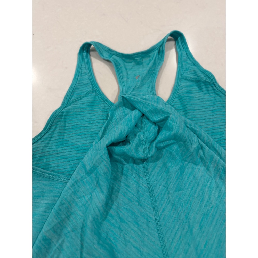 Lululemon Teal Space Dye Twisted Back Racerback Tank Top Womens Size 6/8 - Picture 4 of 7